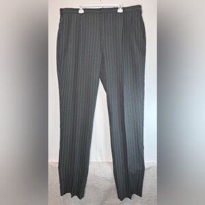 Falcone VTG NWT Pinstripe Pleated Dress Pants size 45x50 raw hem gray Mobster